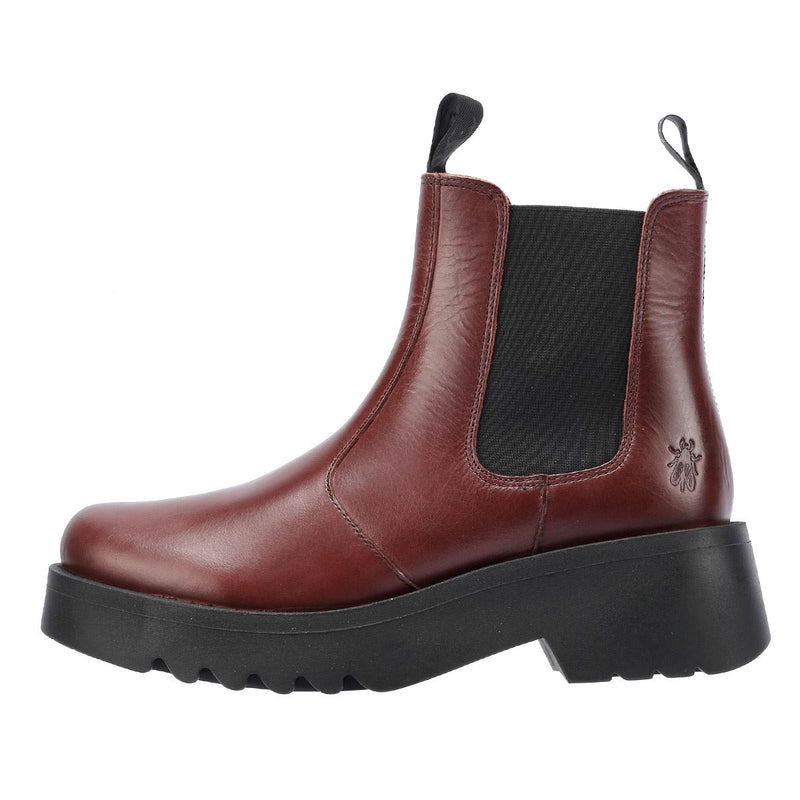 Fly London Medi Leder Damen Rote Stiefel