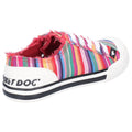 Rocket Dog Jazzin Eden Stripe Baumwoll-Damensneaker In Rot-Mehrfarbig