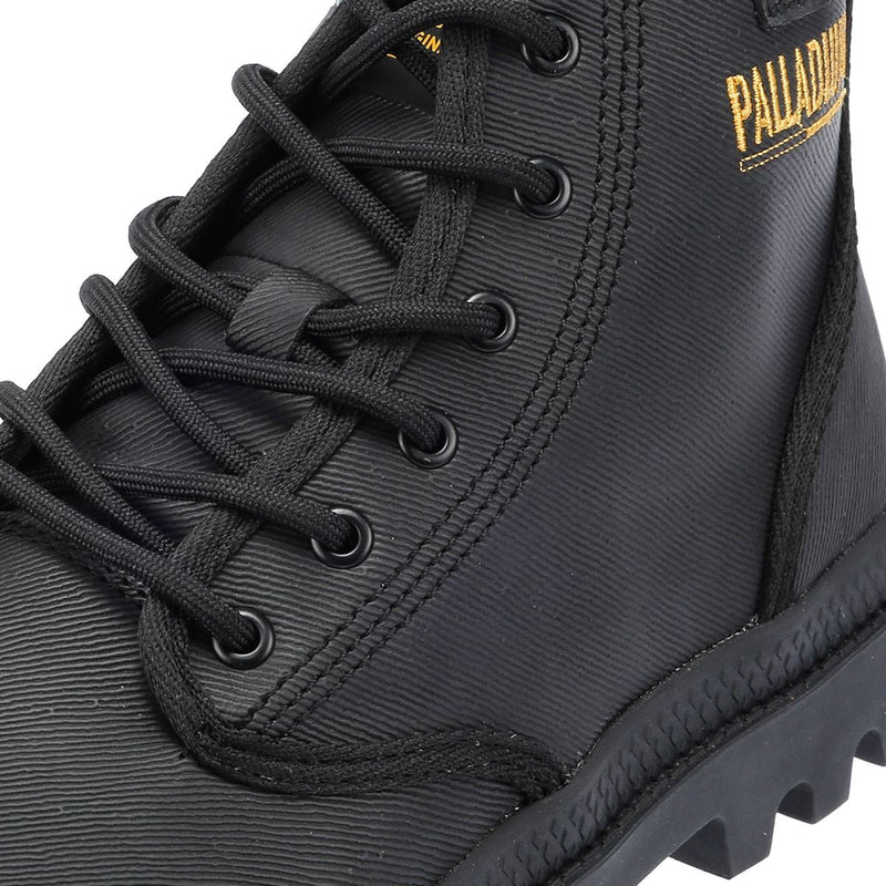 Palladium Pampa Hi Wax Canvas Schwarze Farbe Stiefel