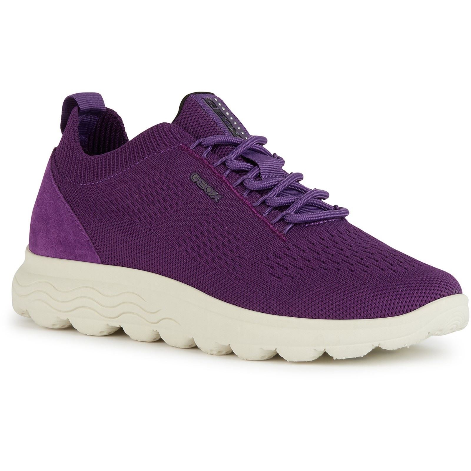 Geox D Spherica A Leder-Damensneaker In Violett