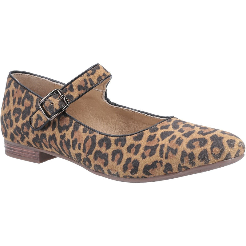 Hush Puppies Melissa Strap Wildleder Damen Leopardenballerinas