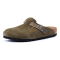 Birkenstock Boston Wildleder Grüne Clogs