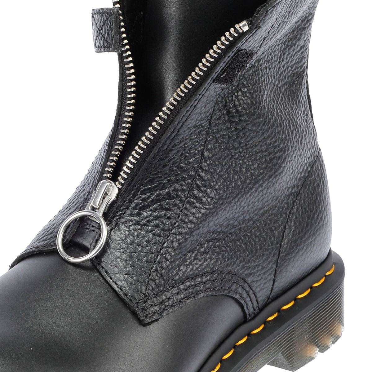 Dr. Martens 1460 Pascal Front Zip Leder Damen Schwarze Farbe Stiefel Tower London.De