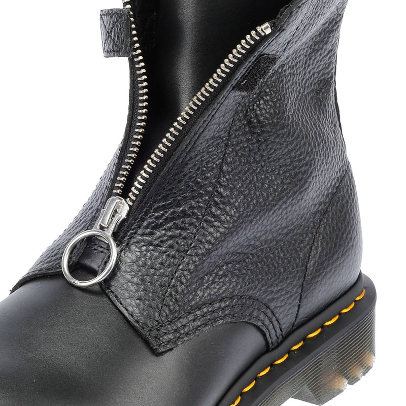 Dr. Martens 1460 Pascal Front Zip Leder Damen Schwarze Farbe Stiefel