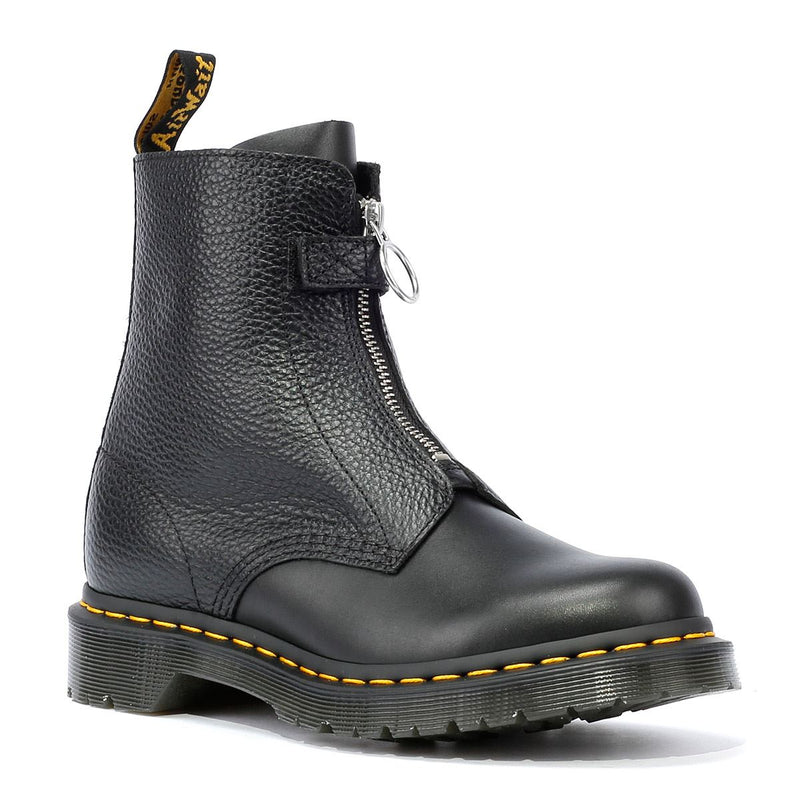 Dr. Martens 1460 Pascal Front Zip Leder Damen Schwarze Farbe Stiefel