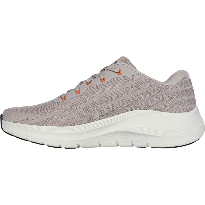 Skechers Arch Fit 2.0 Road Wave Herren Sneaker Aus Textil In Taupe/Orange