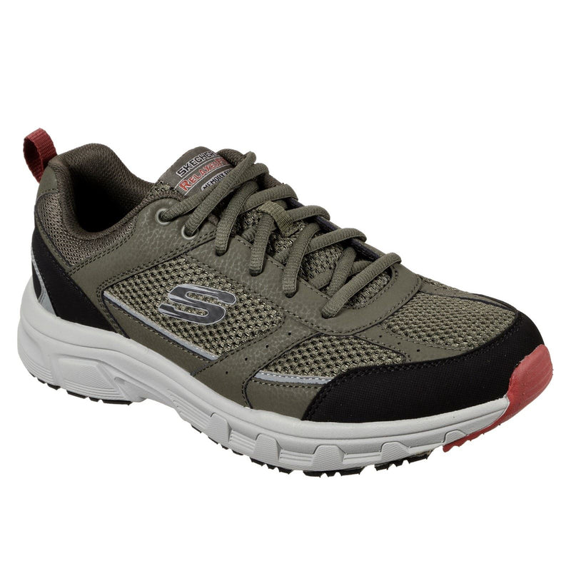 Skechers Oak Canyon Verketta Leder-Herrensneaker In Oliv/Schwarz