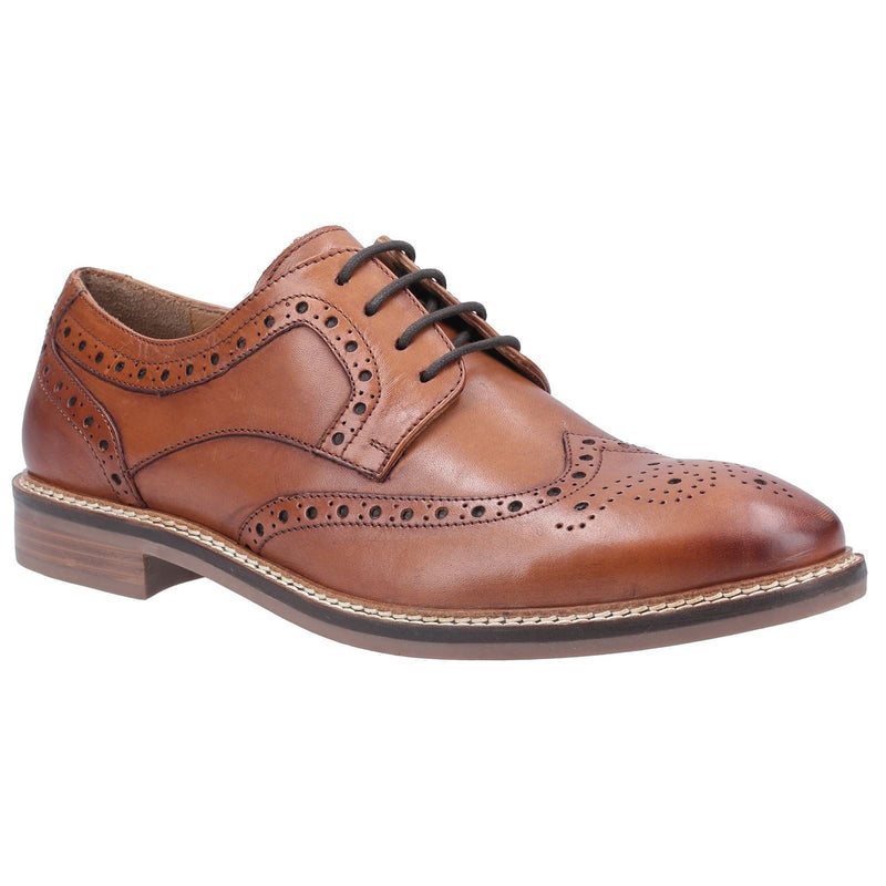 Hush Puppies Bryson Leder-Herren-Tan-Brogues-Schuhe