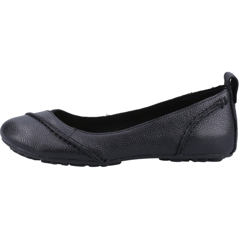 Hush Puppies Janessa Leder Damen Schwarze Flats