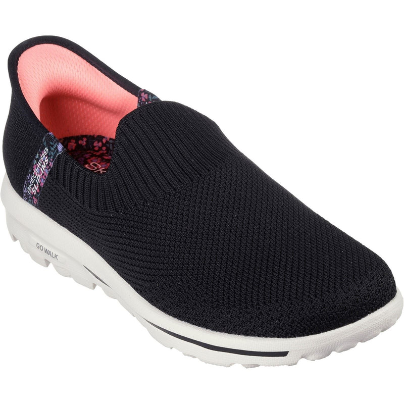 Skechers GO WALK Travel Tahiti Sunset Textile Damen-Sneaker In Schwarz