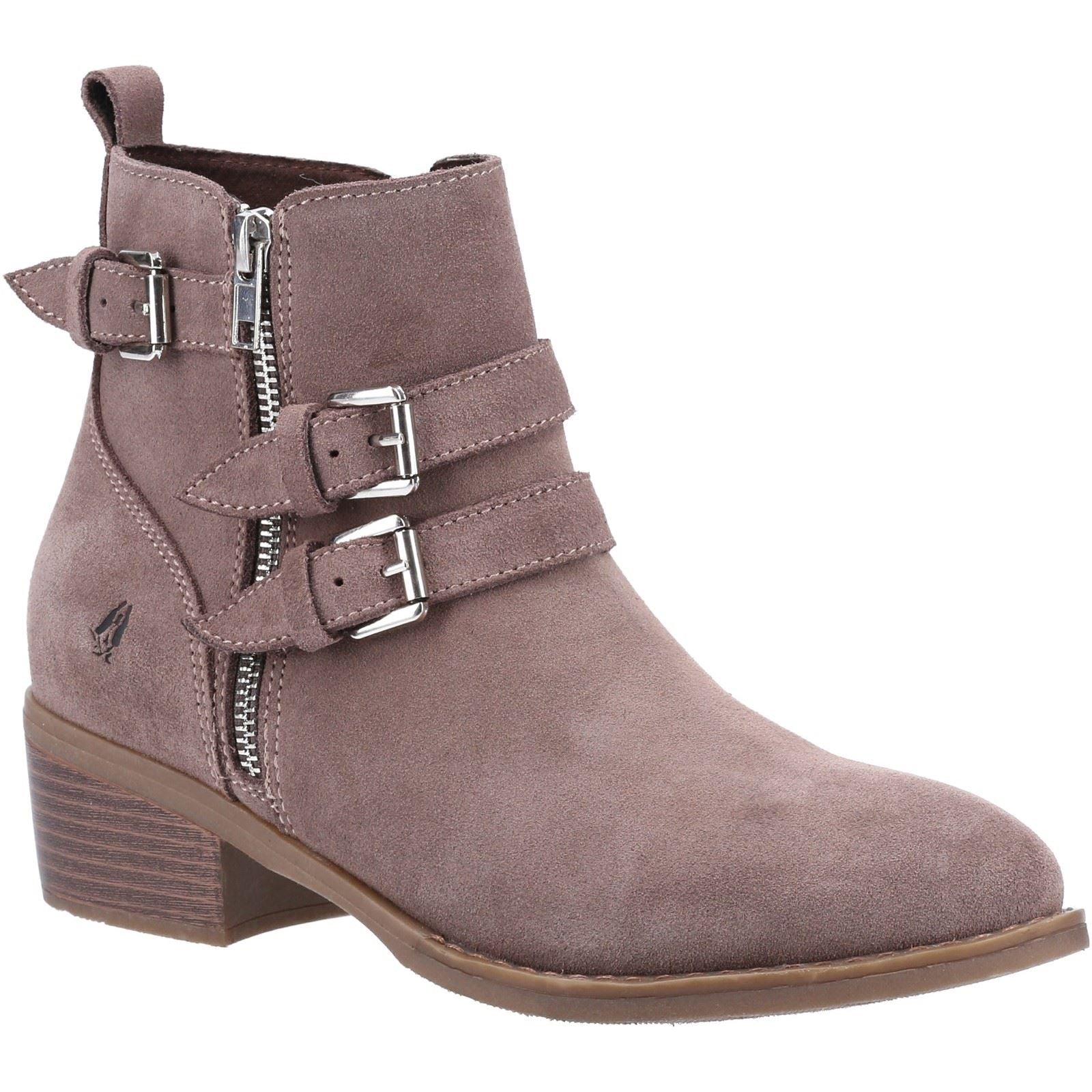 Hush Puppies Jenna Leder Damen Stiefel In Taupe