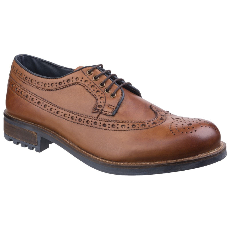 Cotswold Poplar Leder-Herren-Tan-Brogues-Schuhe