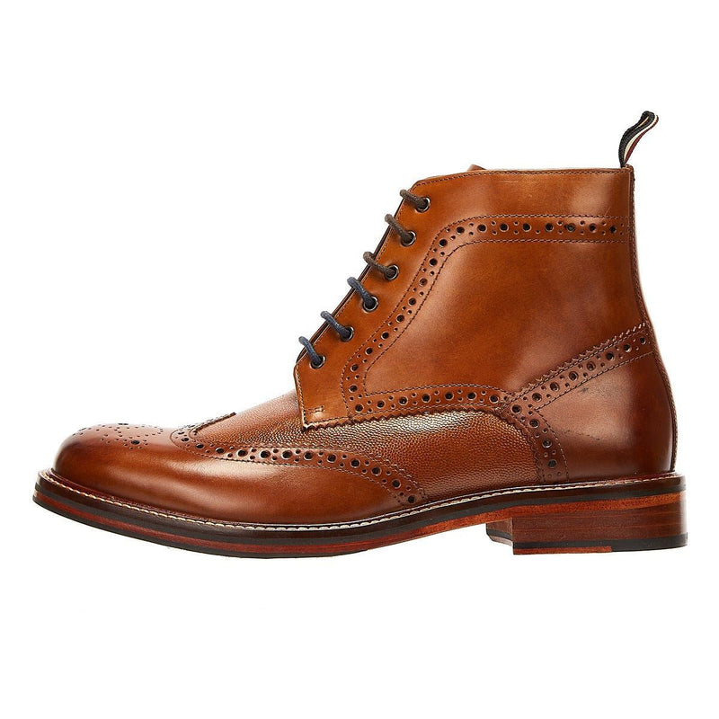 Ben Sherman Alfred Brogue Braune Herrenstiefel Aus Leder