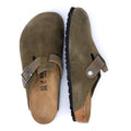 Birkenstock Boston Wildleder Grüne Clogs