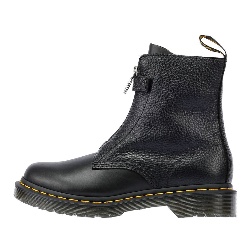 Dr. Martens 1460 Pascal Front Zip Leder Damen Schwarze Farbe Stiefel