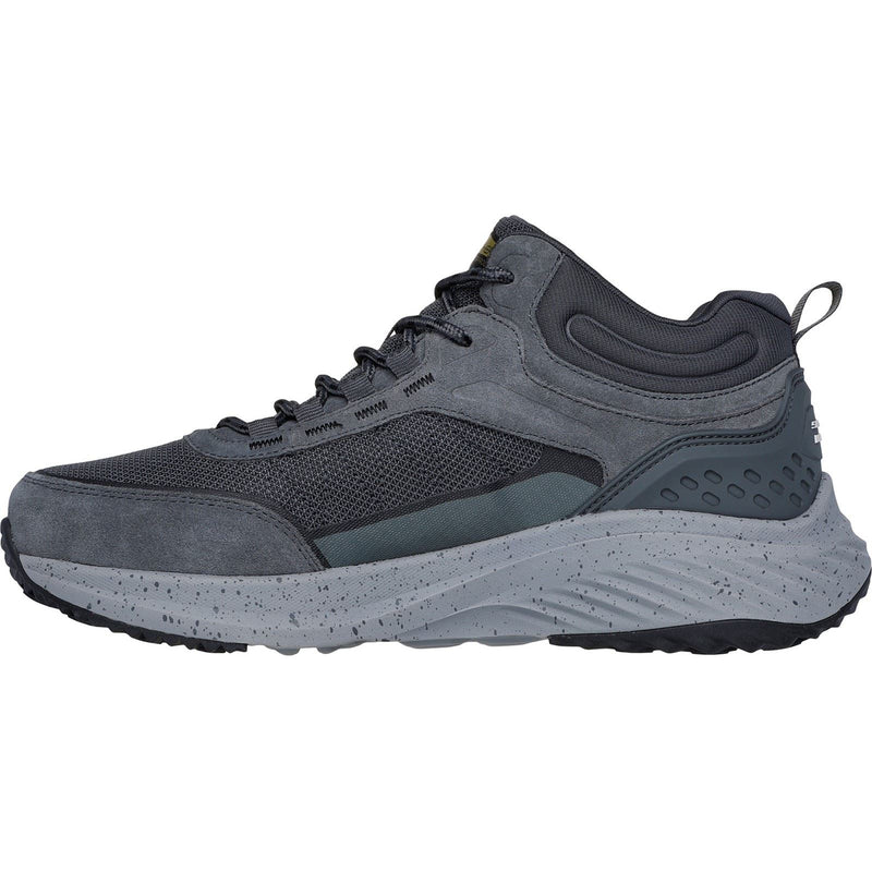 Skechers Bounder Rse Leder Herren Wanderstiefel In Anthrazit/Limette.