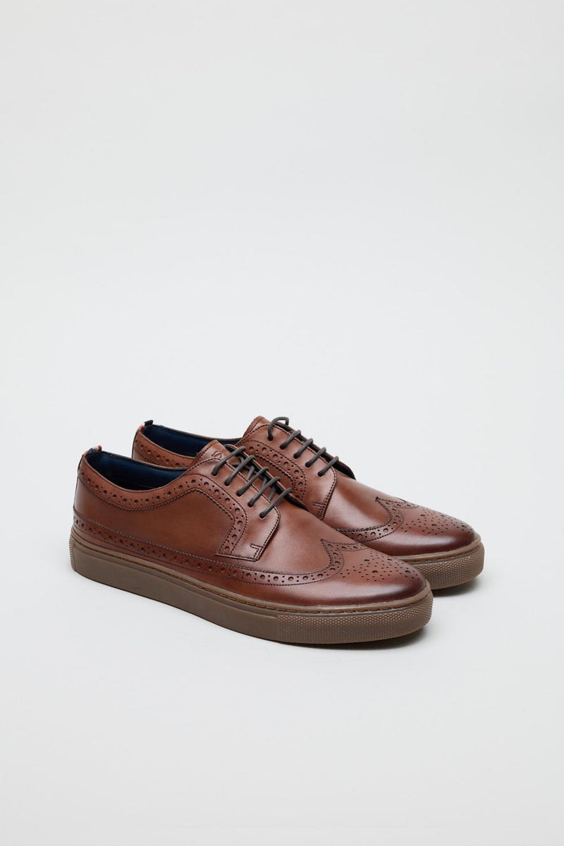 Ben Sherman Preston Leder Herren Braune Schnürschuhe