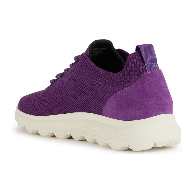 Geox D Spherica A Leder-Damensneaker In Violett