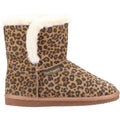 Hush Puppies Ashleigh Kunstpelz Damen Leoparden Hausschuhe