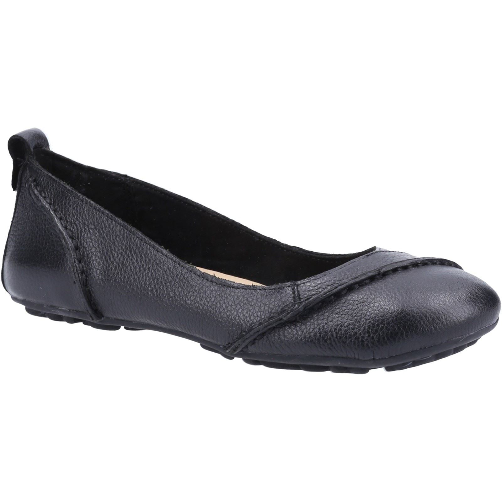 Hush Puppies Janessa Leder Damen Schwarze Flats