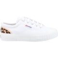 Superga 2630 Stripe Pad Leopard 100% Baumwolle Damen Weiße/Leopard Sneaker