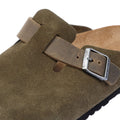 Birkenstock Boston Wildleder Grüne Clogs