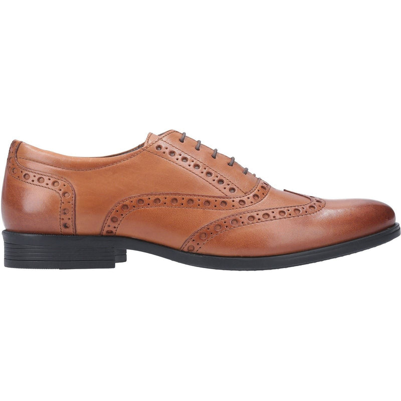 Hush Puppies Oaken Leder-Herrenschuhe In Dunkelbraun Mit Brogue-Muster