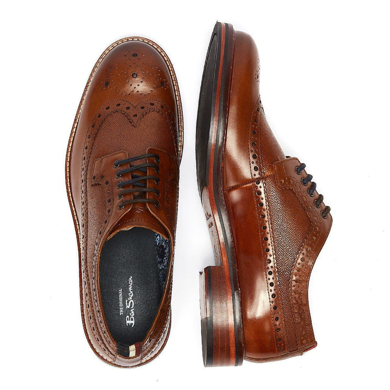 Ben Sherman Archie Brogue Leder Herren Braune Schnürschuhe