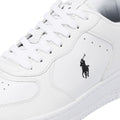 Ralph Lauren Masters Court Herren Turnschuhe Aus Weißem/Schwarzem Leder