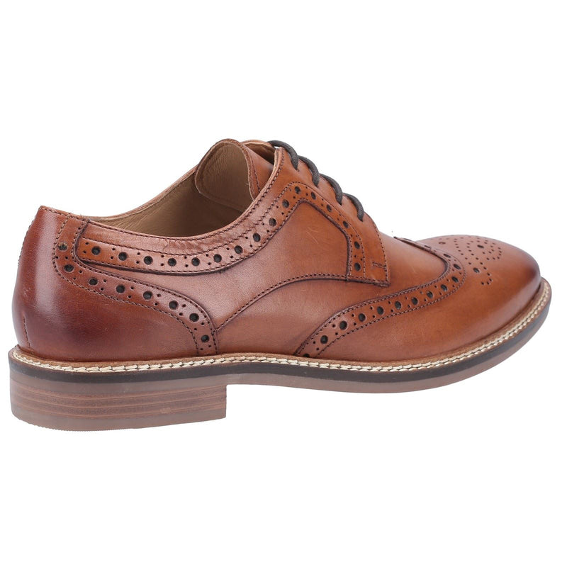 Hush Puppies Bryson Leder-Herren-Tan-Brogues-Schuhe