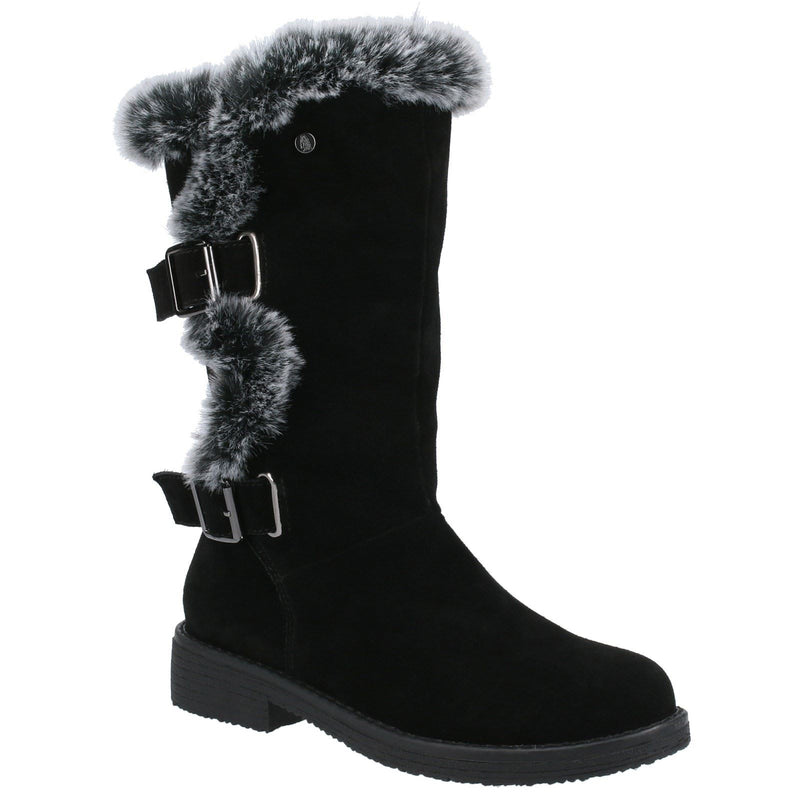 Hush Puppies Megan Damenstiefel Aus Schwarzem Wildleder