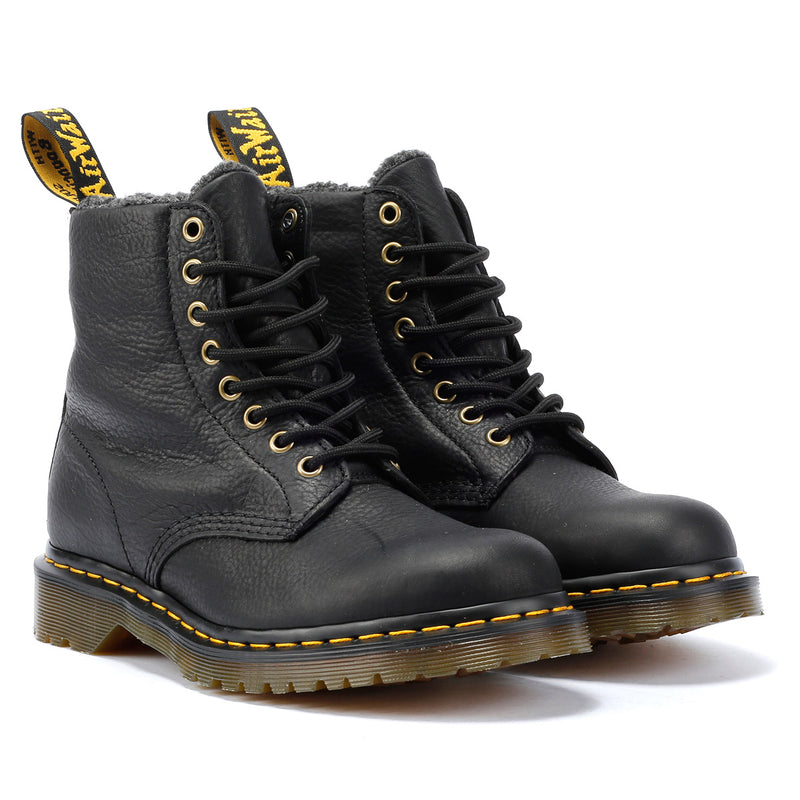 Dr. Martens 1460 WL Grizzly Leder Schwarze Stiefel