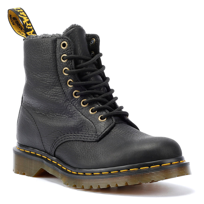 Dr. Martens 1460 WL Grizzly Leder Schwarze Stiefel