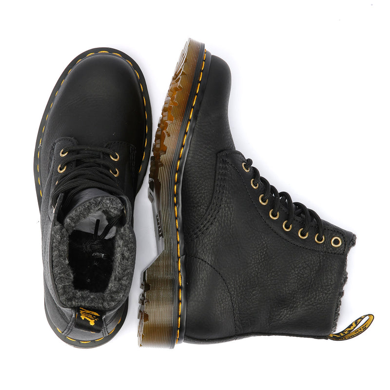 Dr. Martens 1460 WL Grizzly Leder Schwarze Stiefel