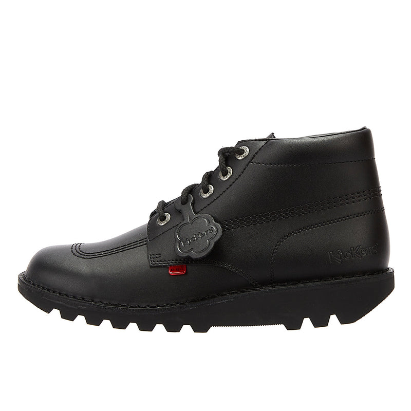 Kickers Kick Hi Jugend Schwarz Leder Ankle School Stiefel