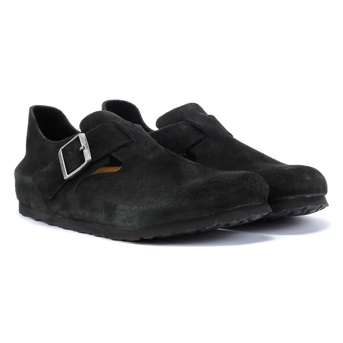 Birkenstock London Schwarze Farbe Wildleder Komfortschuhe Tower London.De