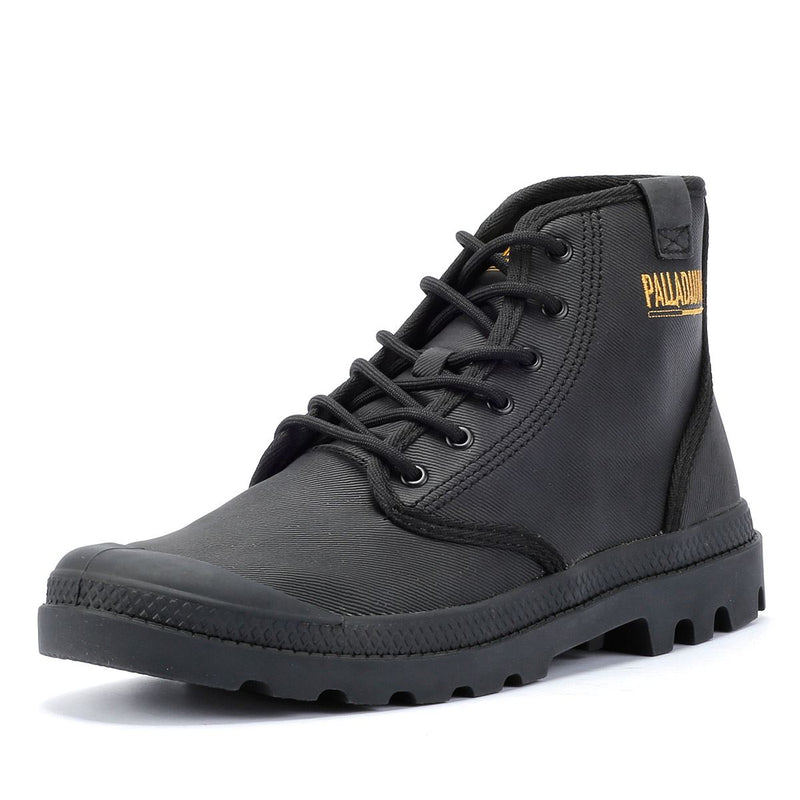 Palladium Pampa Hi Wax Canvas Schwarze Farbe Stiefel