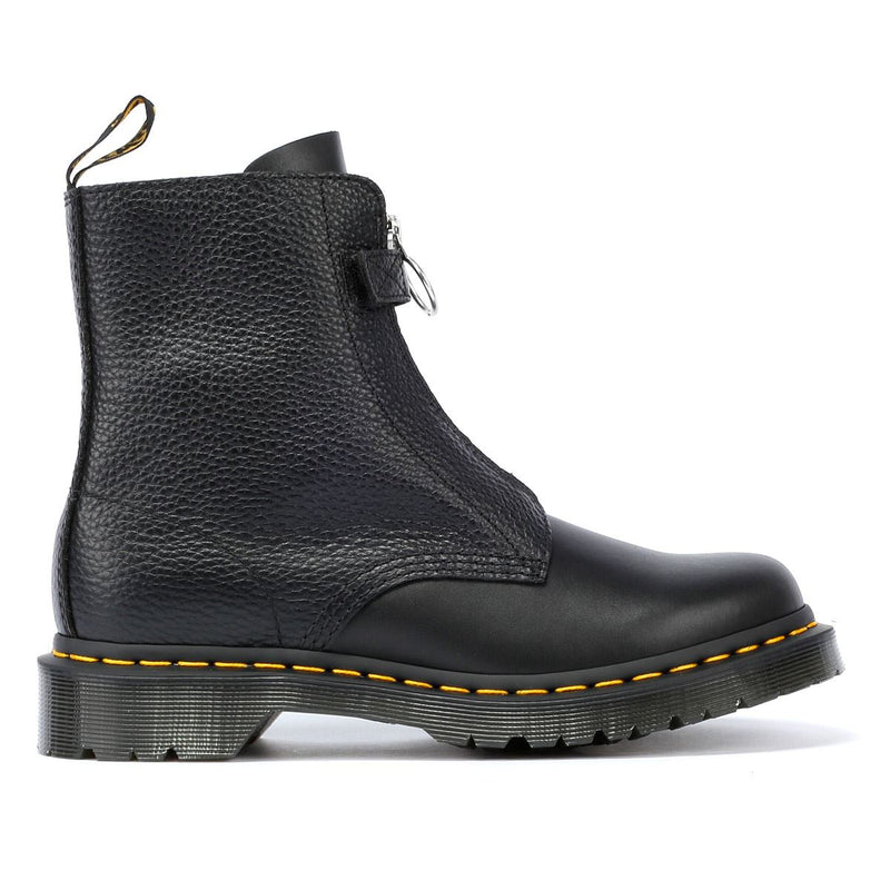 Dr. Martens 1460 Pascal Front Zip Leder Damen Schwarze Farbe Stiefel