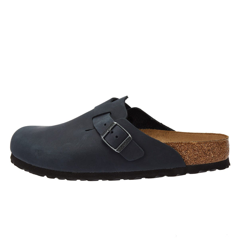 Birkenstock Boston Geöltes Nubukleder Schwarz Pantoffeln