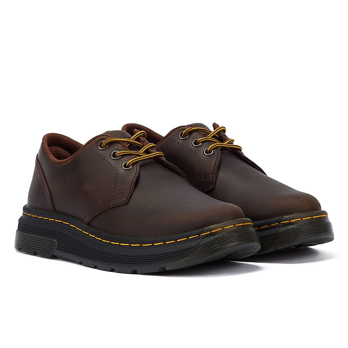 Dr. Martens Crewson Lo Crazy Horse Dunkelbraune Schnürschuhe