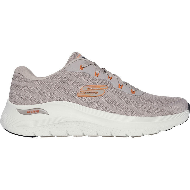 Skechers Arch Fit 2.0 Road Wave Herren Sneaker Aus Textil In Taupe/Orange