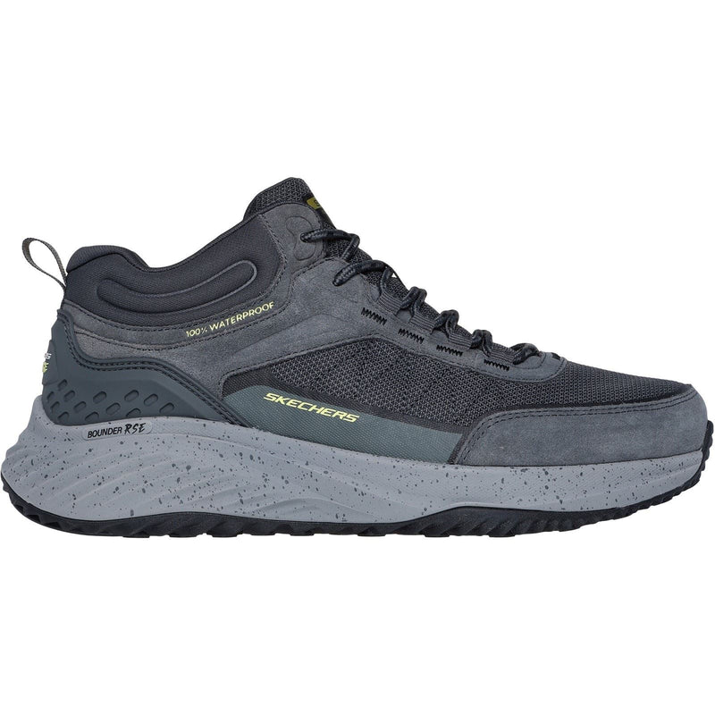 Skechers Bounder Rse Leder Herren Wanderstiefel In Anthrazit/Limette.