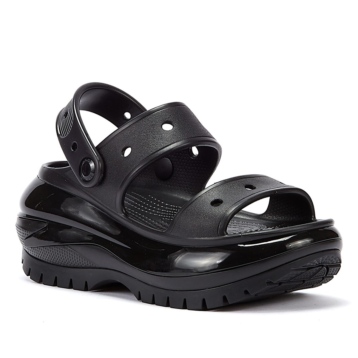 Crocs Classic Mega Crush Damen Schwarz Sandalen Tower London.De