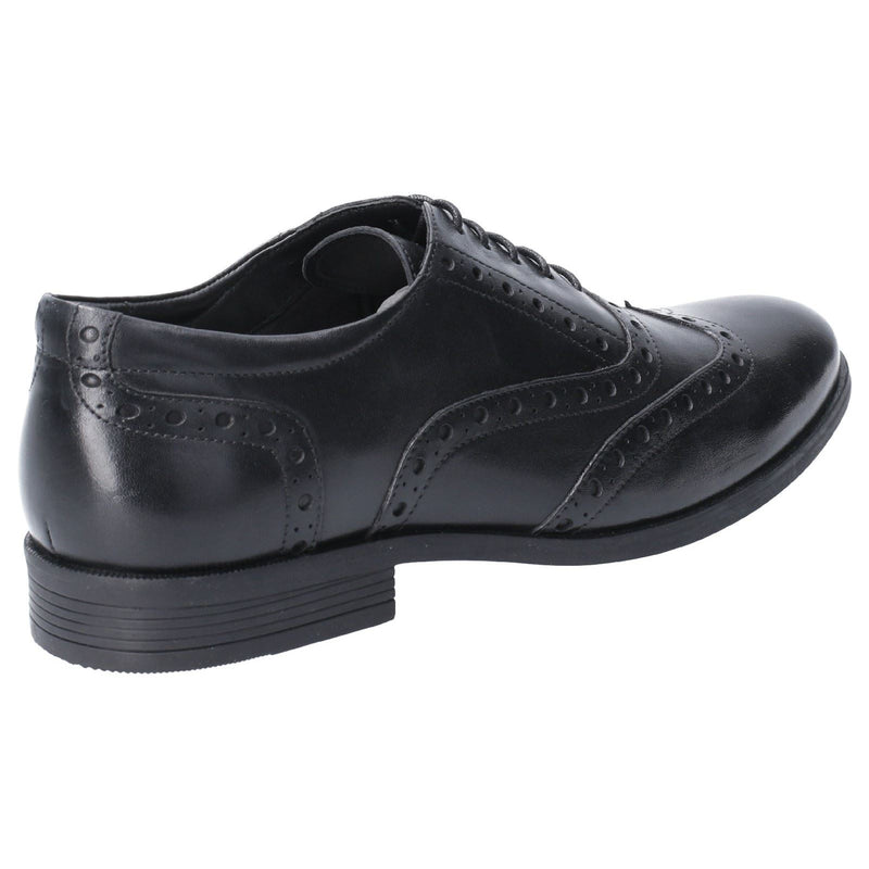 Hush Puppies Oaken Leder Herren-Schwarz Brogues-Schuhe