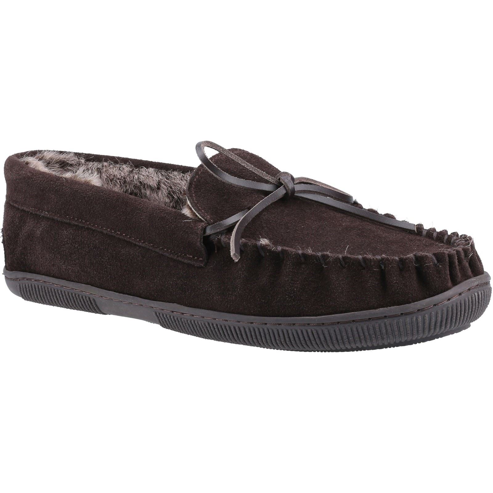 Hush Puppies Ace Wildleder Herren Hausschuhe In Schokoladenfarbe