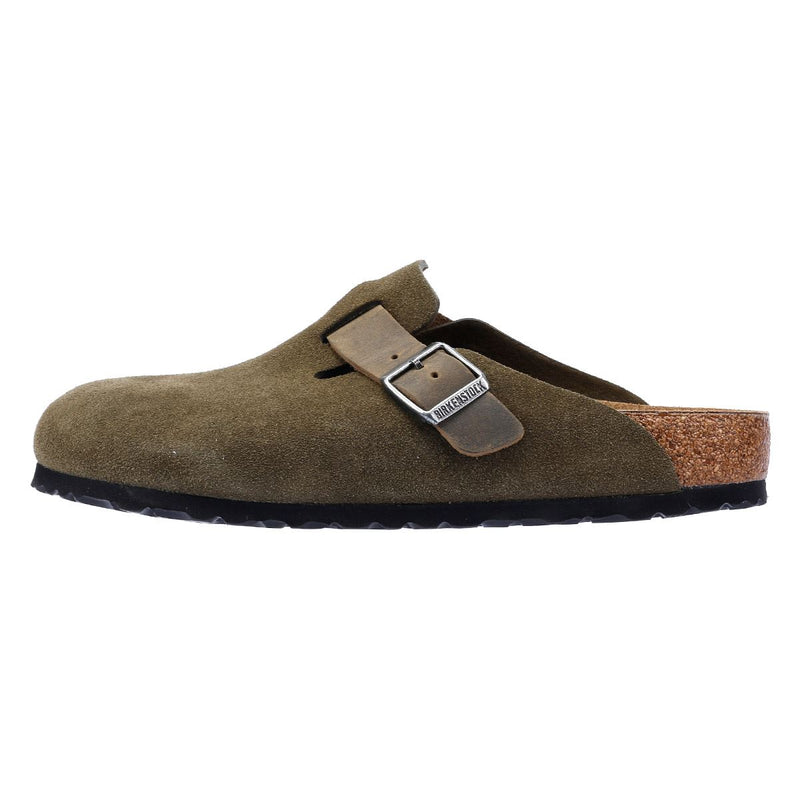 Birkenstock Boston Wildleder Grüne Clogs