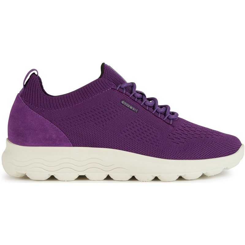 Geox D Spherica A Leder-Damensneaker In Violett