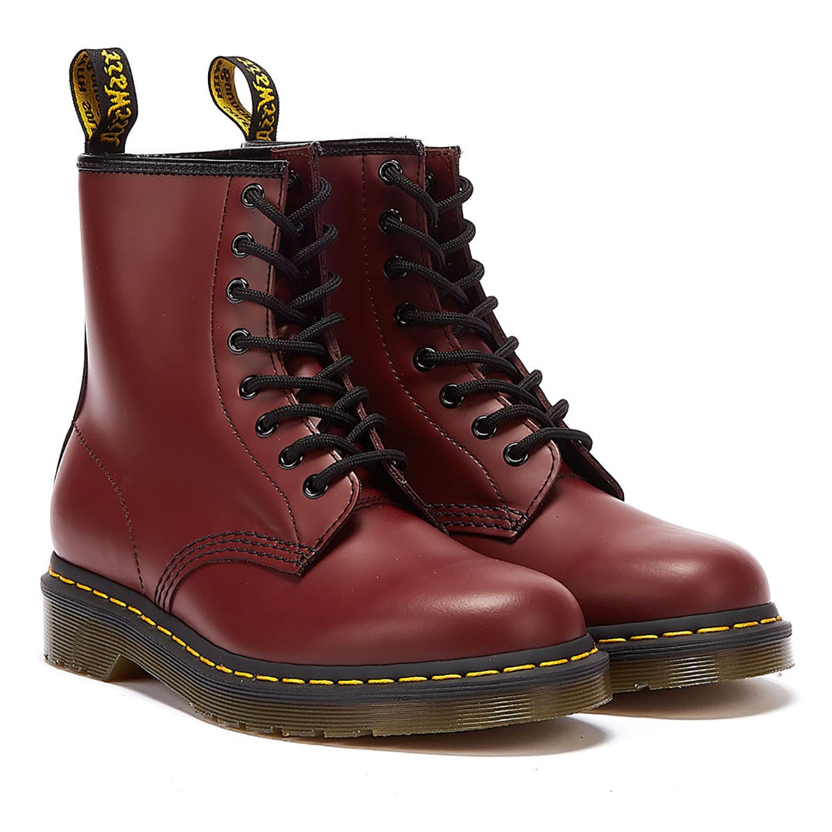 Dr. Martens 1460 Glatt Herren Kirsche Rot Leder Stiefel