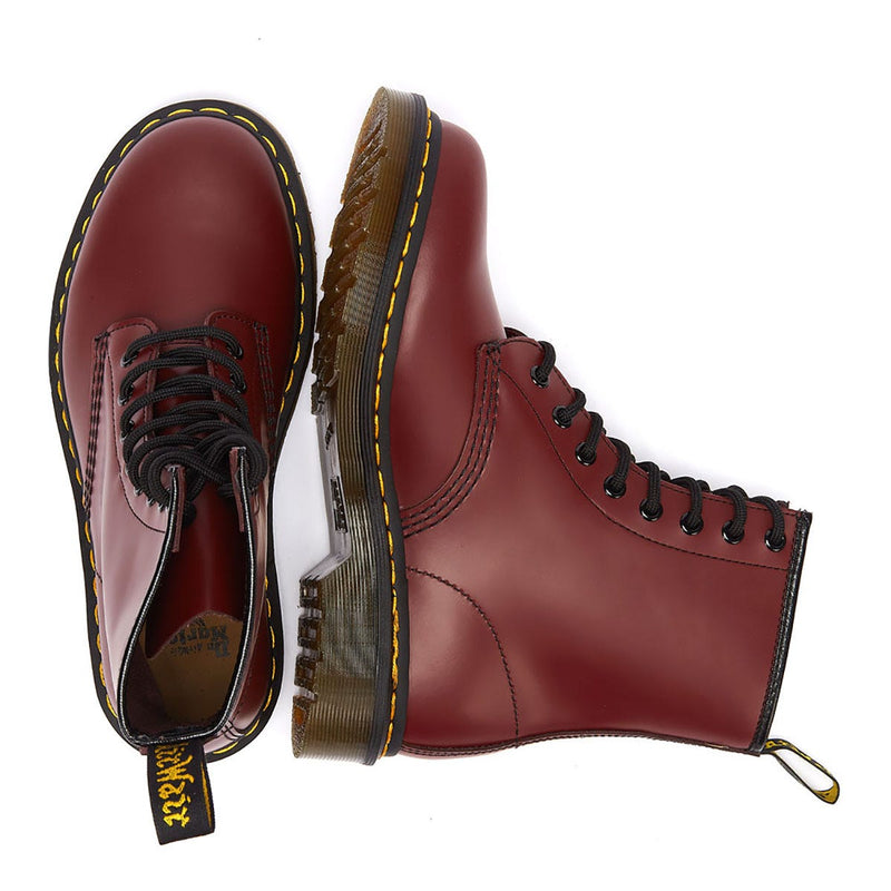 Dr. Martens 1460 Glatte weibliche kirschrote Lederstiefel