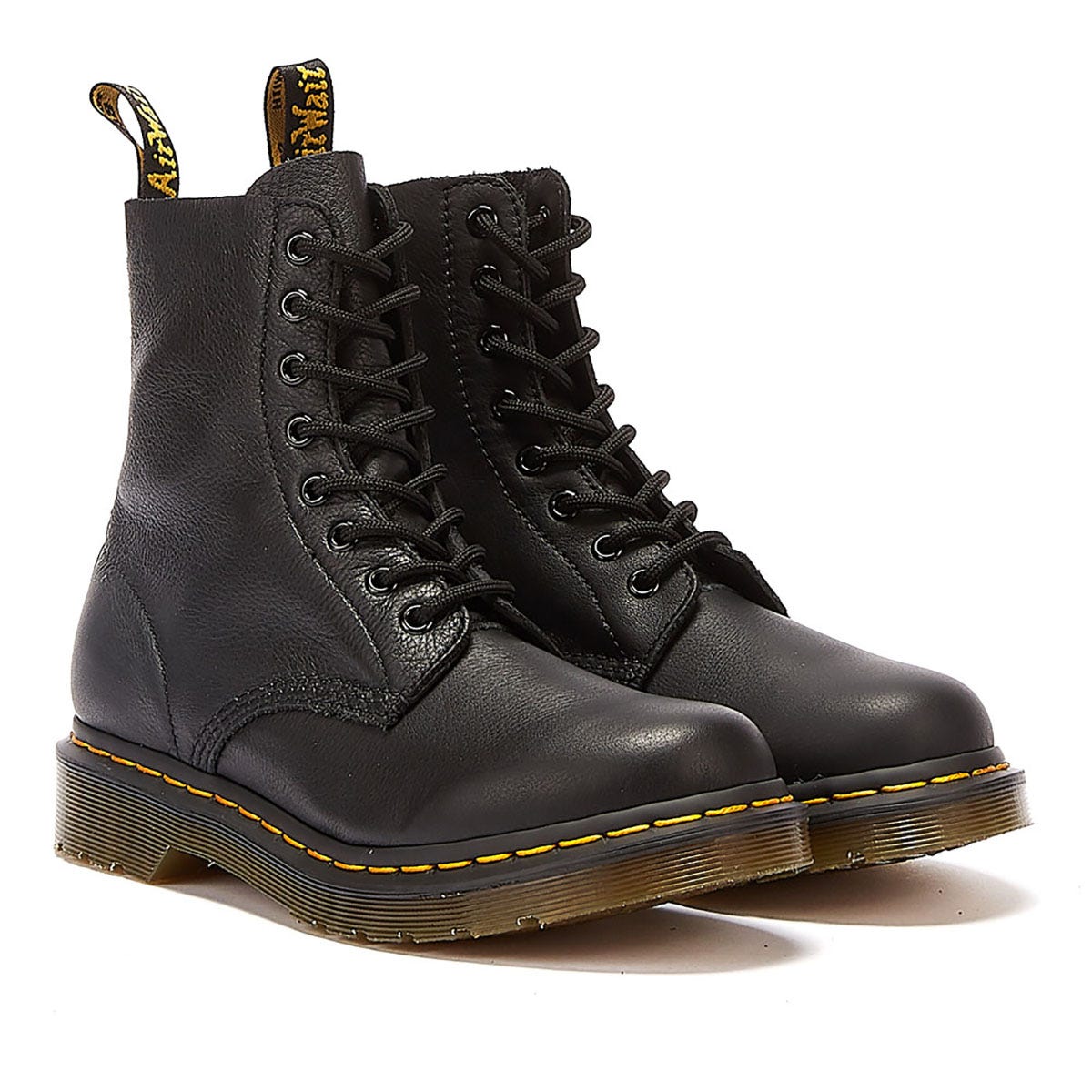 Dr. Martens Womens Schwarz Pascal Virginia Leder Stiefel